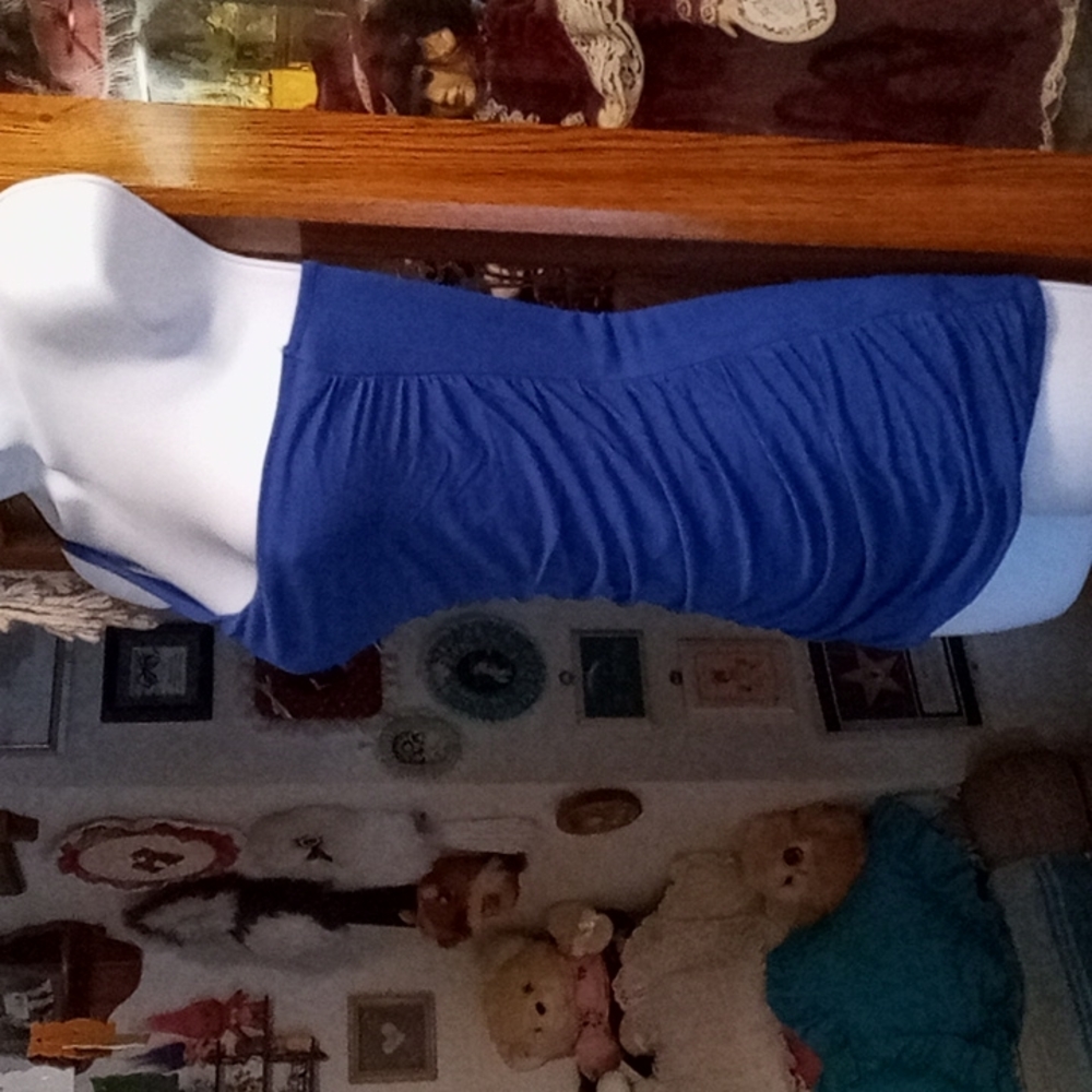 Beautiful, Deep Blue, One Shoulder, Top with Ruching on Sides 💙 - Picture 2 of 7